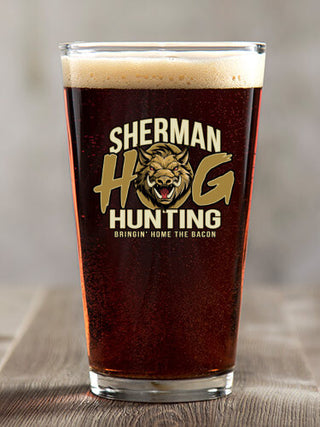 Hog Hunting : Pint Glasses - Color Printed