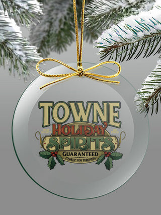 Holiday Spirits : 4 Inch Round Glass Ornament