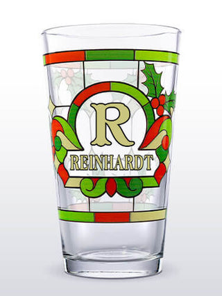 Holly Monogram : Pint Glasses - Color Printed