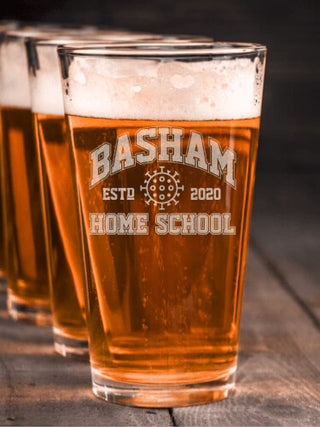 Homeschool 2020 : Pint Glasses - Engraved
