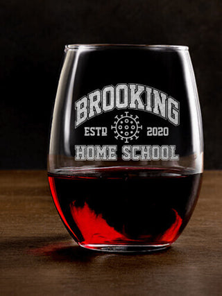 Homeschool 2020 : Stemless Wine Glasses - Engraved