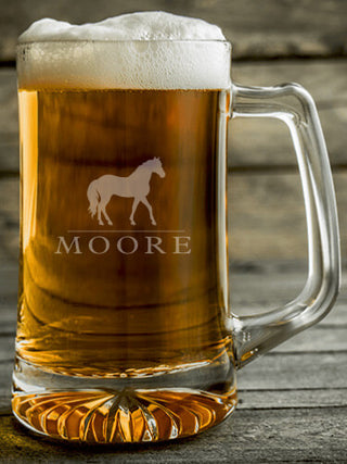 Horse : Beer Mugs - Engraved