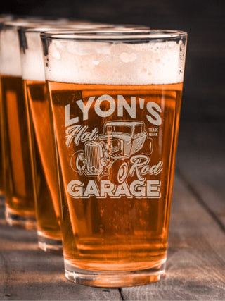 Hot Rod Garage BP : Pint Glasses - Engraved