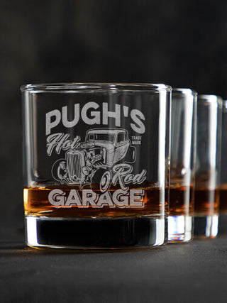 Hot Rod Garage BP : Rocks Glasses - Engraved