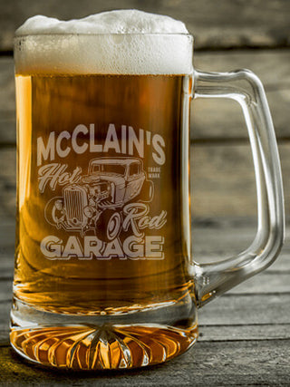 Hot Rod Garage : Beer Mugs - Engraved