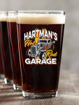 Hot Rod Garage : Pint Glasses - Color Printed