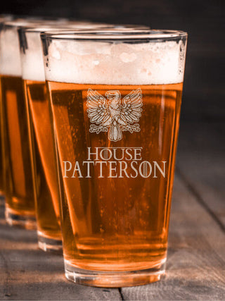 House : Pint Glasses - Engraved