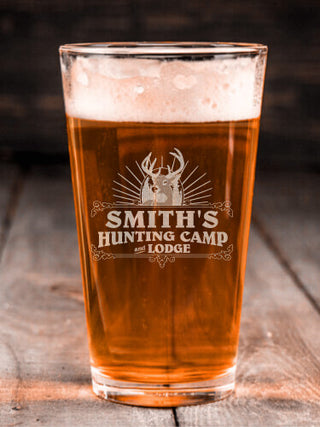 Hunting Camp : Pint Glasses - Engraved