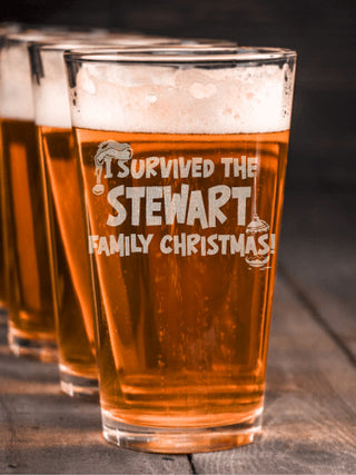 I Survived Christmas : Pint Glasses - Engraved
