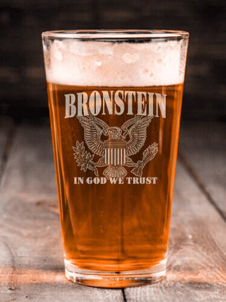 In God We Trust : Pint Glasses - Engraved