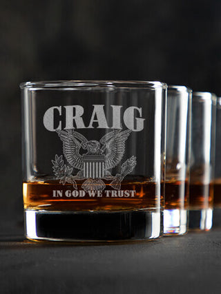 In God We Trust : Rocks Glasses - Engraved