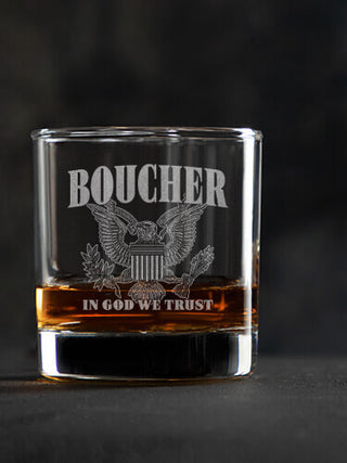 In God We Trust : Rocks Glasses - Engraved
