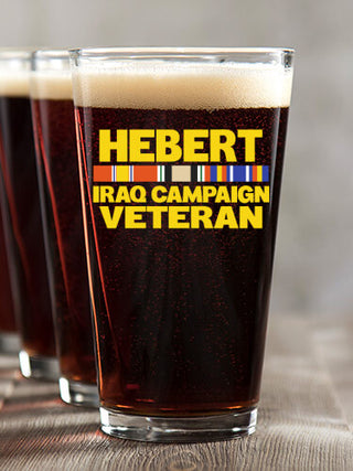 Iraq Campaign Veteran : Pint Glasses - Color Printed