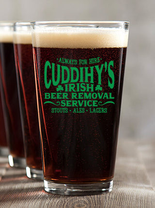 Irish Beer Removal Service : Pint Glasses - Color Printed