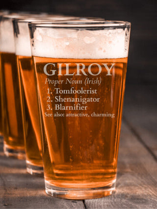 Irish Definition : Pint Glasses - Engraved