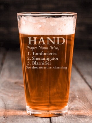 Irish Definition : Pint Glasses - Engraved