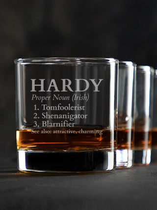 Irish Definition : Rocks Glasses - Engraved