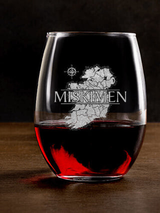 Irish Heritage : Stemless Wine Glasses - Engraved