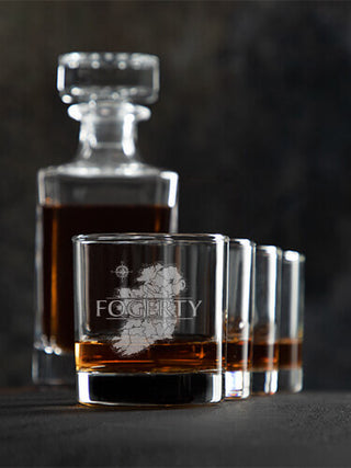 Irish Heritage : Decanter Rocks Glass Gift Sets - Engraved