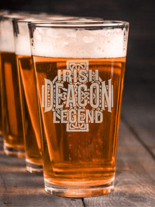 Irish Legend : Pint Glasses - Engraved