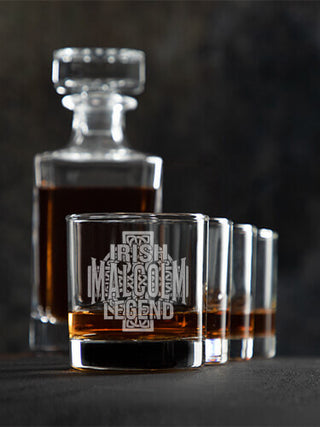 Irish Legend : Decanter Rocks Glass Gift Sets - Engraved