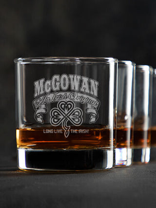 Irish Original : Rocks Glasses - Engraved