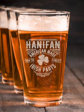 Irish Parts : Pint Glasses - Engraved
