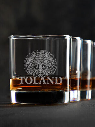 Irish Roots : Rocks Glasses - Engraved