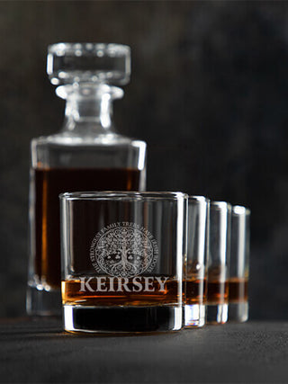 Irish Roots : Decanter Rocks Glass Gift Sets - Engraved