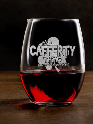 Irish Thing : Stemless Wine Glasses - Engraved