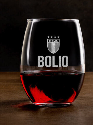 Italia : Stemless Wine Glasses - Engraved
