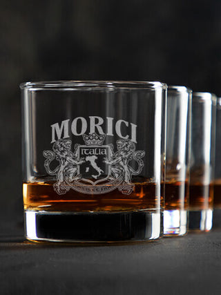 Italian Crest : Rocks Glasses - Engraved