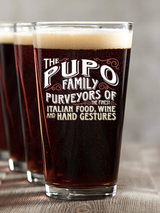 Italian Hand Gestures : Pint Glasses - Color Printed