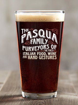 Italian Hand Gestures : Pint Glasses - Color Printed
