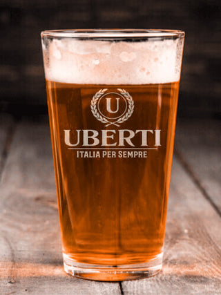 Italian Monogram : Pint Glasses - Engraved