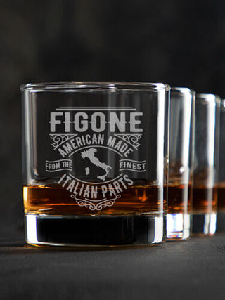 Italian Parts : Rocks Glasses - Engraved