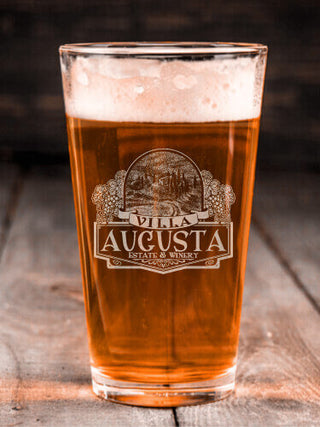 Italian Villa : Pint Glasses - Engraved