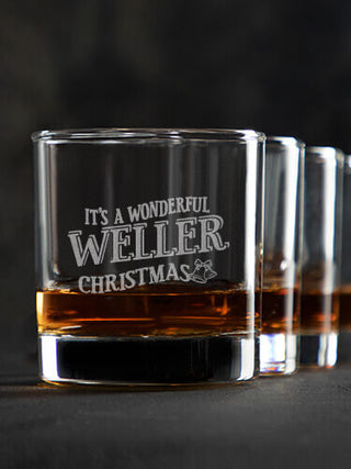 It's A Wonderful Christmas : Rocks Glasses - Engraved