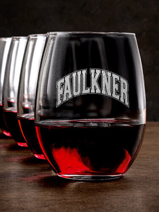 Ivy League : Stemless Wine Glasses - Engraved