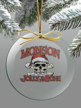 Jolly To The Bone : 4 Inch Round Glass Ornament