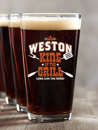King of the Grill : Pint Glasses - Color Printed