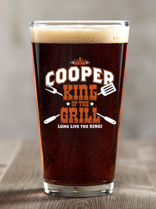 King of the Grill : Pint Glasses - Color Printed