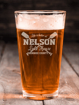 Lake House : Pint Glasses - Engraved