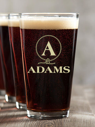 Lasso Monogram : Pint Glasses - Color Printed