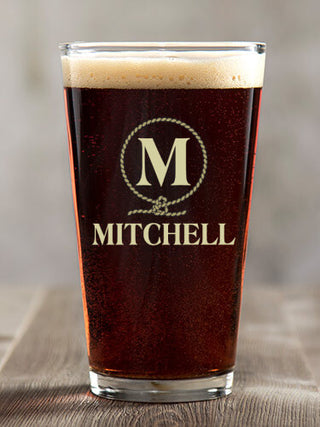 Lasso Monogram : Pint Glasses - Color Printed