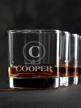 Lasso Monogram : Rocks Glasses - Engraved