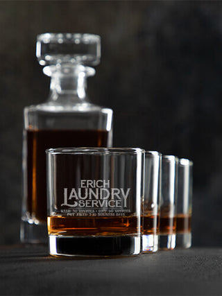 Laundry Service : Decanter Rocks Glass Gift Sets - Engraved