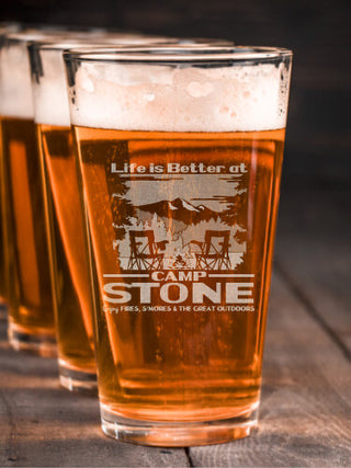 Life Is Better : Pint Glasses - Engraved