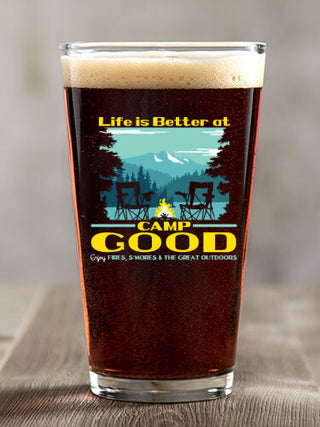 Life Is Better : Pint Glasses - Color Printed