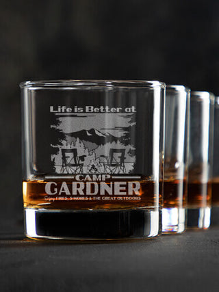 Life Is Better : Rocks Glasses - Engraved